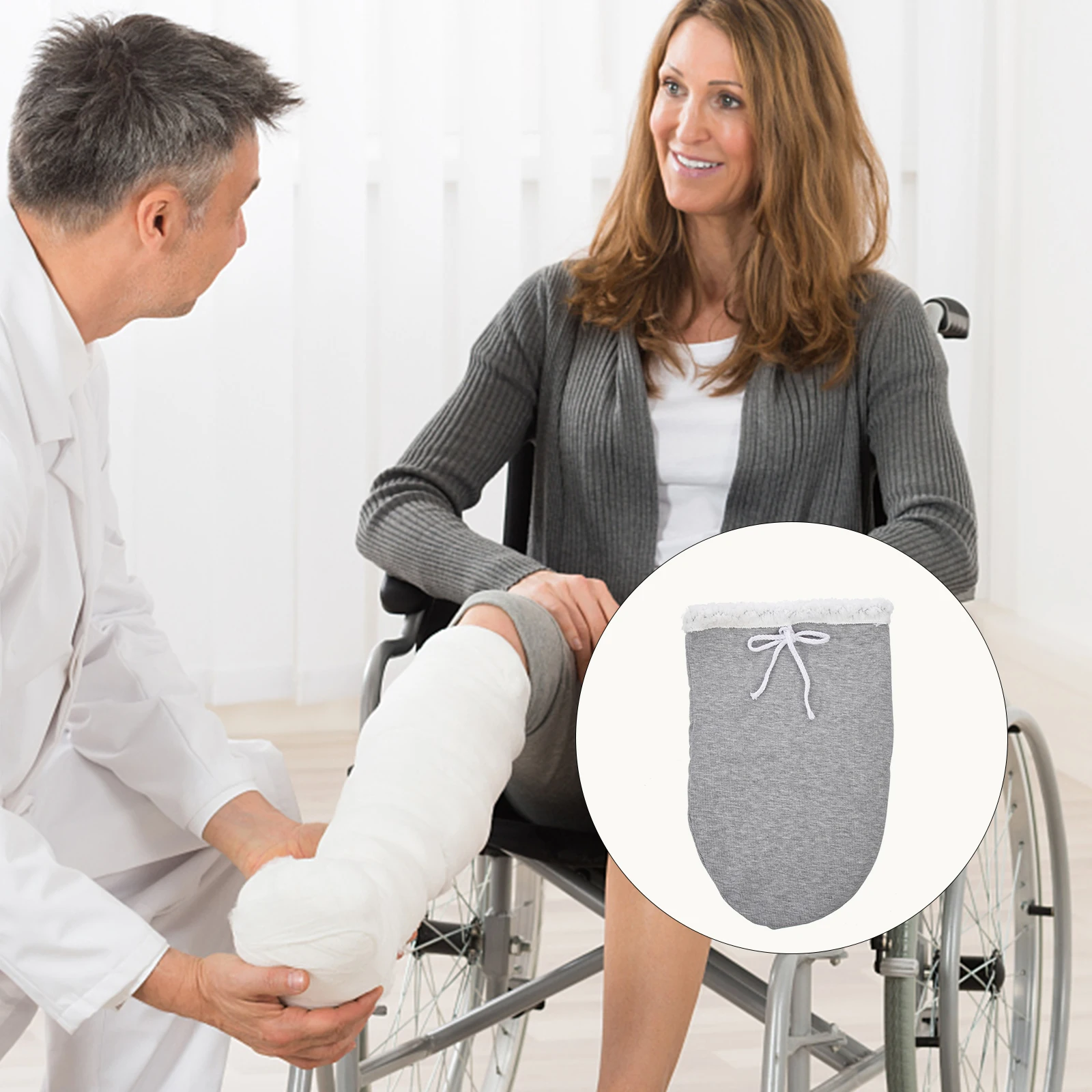 

Свободный гипсовый чехол для ног Теплый уход Носки для отеков ног Толстый мягкий байковый литой чехол для носков Легко носить Ежедневное использование