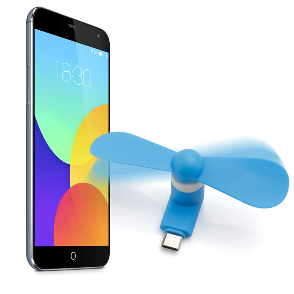 

6pcs USB Mini Fan Type-C Small Smartphone Fan for Computer Lightweight Portable Cooling Gadgets with Detachable Design Easy