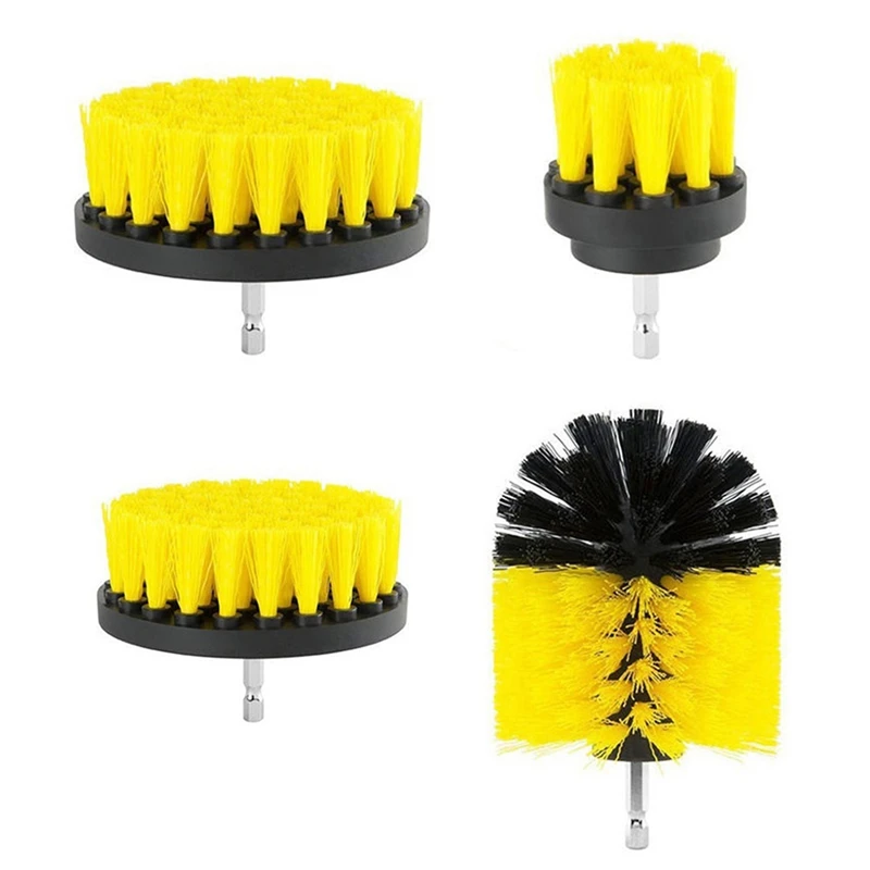 4-Piece Electric Cleaning Brush Head Kit Multi-Functional Ceramic Tile Space Car Hub No Dead Angle Home Cleaning Tools