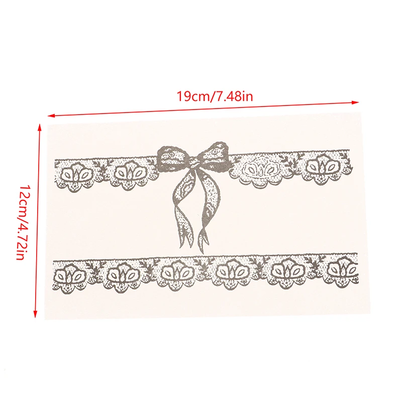 Lace Bow Herbal Juice Tattoo Stickers Half Arm Chest Waterproof Temporary Tattoos Fake Sexy Collarbone Hotwife