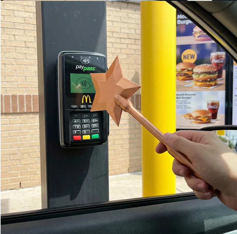 Long Cross-border 3D Printing Magic Wand Star Tap to Pay Touch Payment Wizard Wand Credit Card Creative Decoration