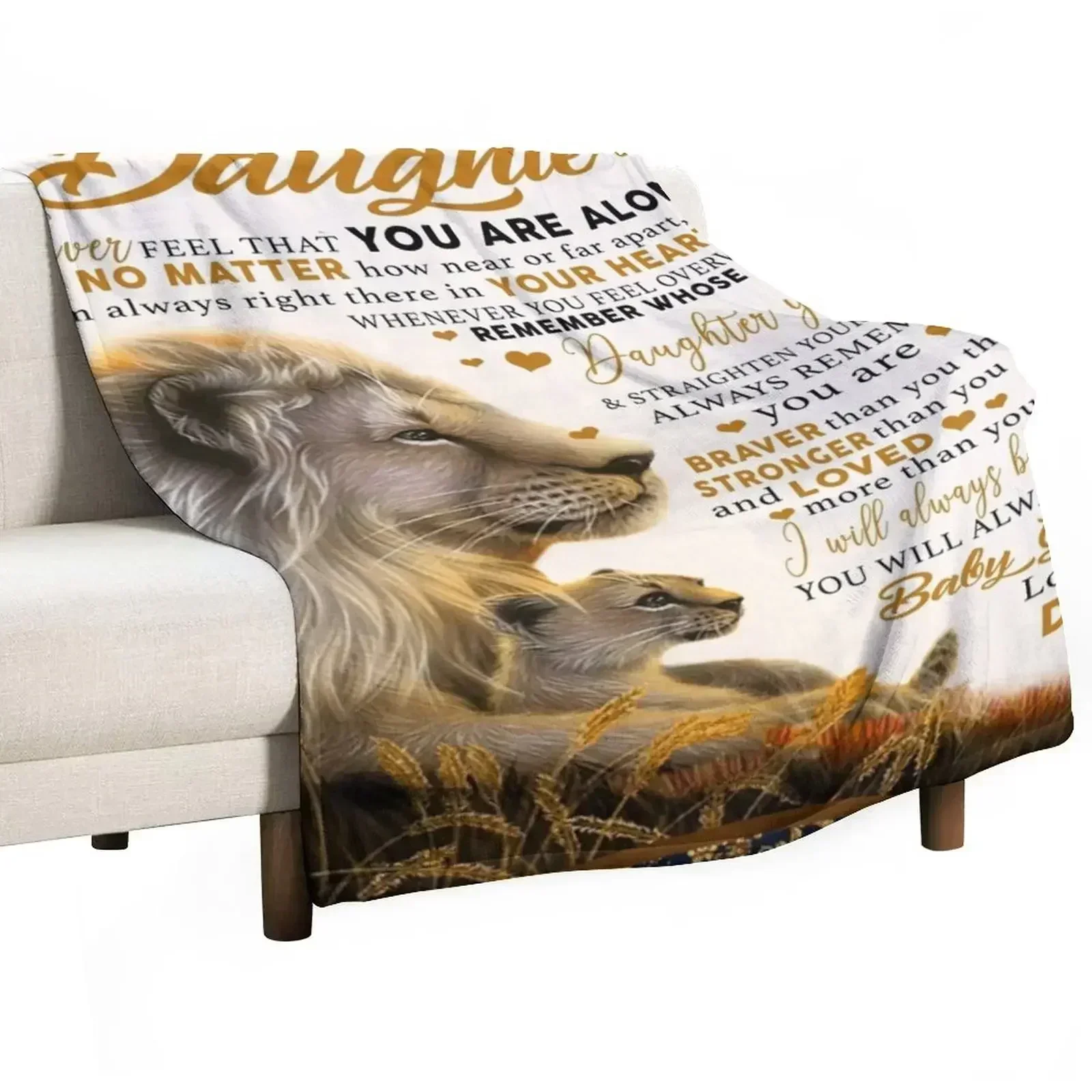 to my daughter never feel that you are alone no matter how near or far apart- love dad Throw Blanket Flannel Fabric Blankets