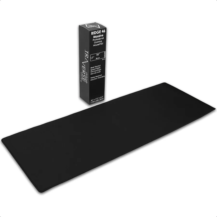 

Gaming Mouse Pad 5mm Massive 46 inch 46x17.3x0.20 Extra Thick Black Stitched Edge Large Washable Desk Mat