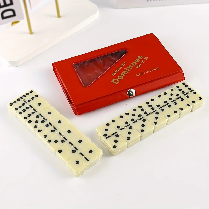 Domino chess set-high-quality board game toys, equipped with sturdy PVC storage boxes, very suitable for family game nights