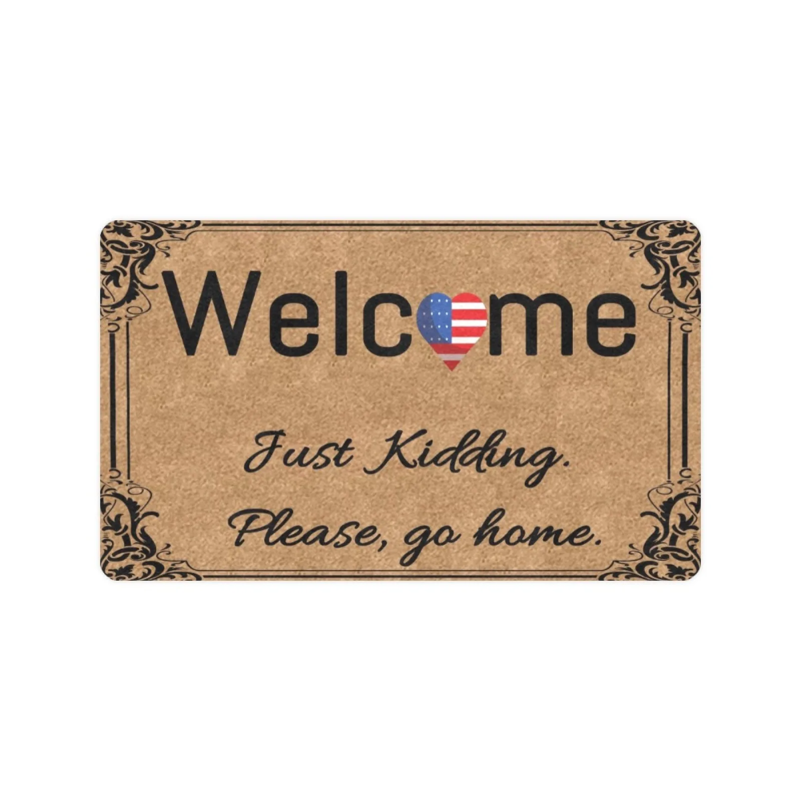 

Welcome America Kidding Floor Door Mat Outdoor Rubber Welcome Kitchen Shower Porch Decor Shoe Garage Rug Patio Front Doormat