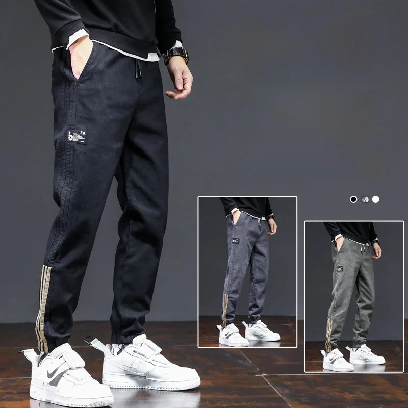 

Loose Cotton Men's Casual Pants Spring Autumn Youth Versatile Workwear Large Size Comfortable Loose Cuffed Leisure Trousers