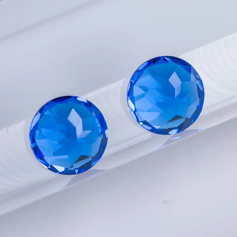 Hochwertiger, im Labor gezüchteter Kobalt-Spinell in blauer Farbe, runde Form, Edelstein für Schmuckanhänger, Schmuckherstellungsmaterialien, wählbares Zertifikat. – Detail 2