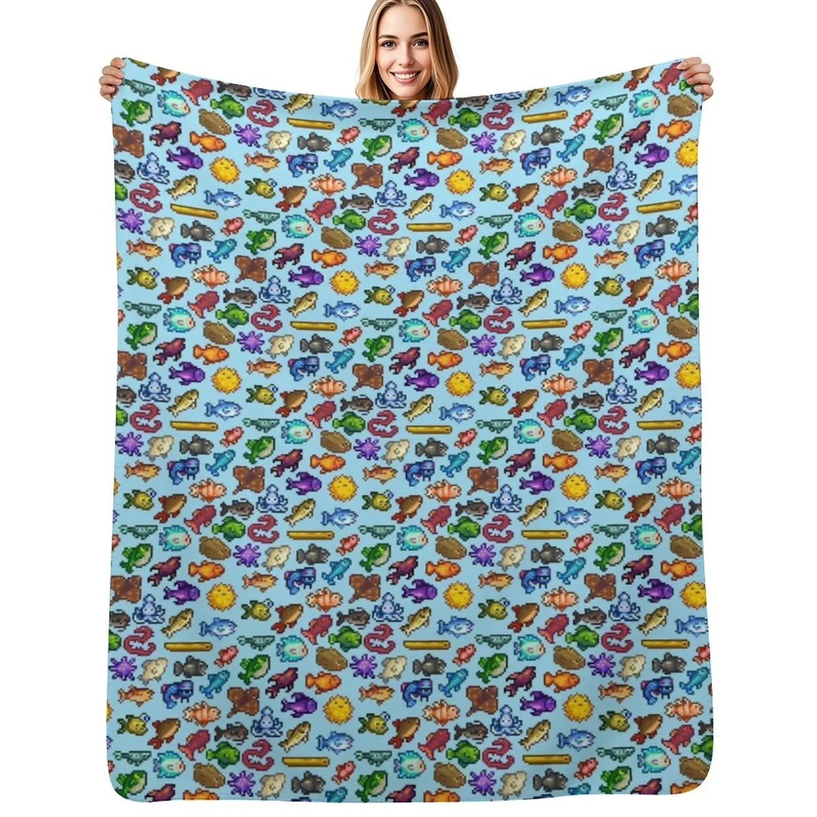 

Stardew Valley Fish Throw Blanket cosplay anime Moving Blankets For Sofas Comforter Blankets