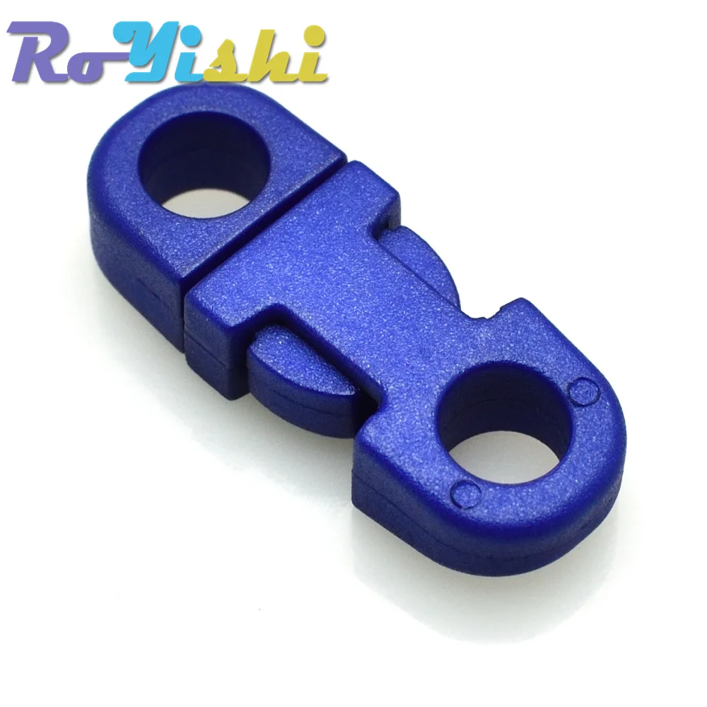 12 Pcs/Pack Colorful 5mm Hole\'s DIA Straight Flat Side Release Plastic Buckles for Mobile Phone Paracord