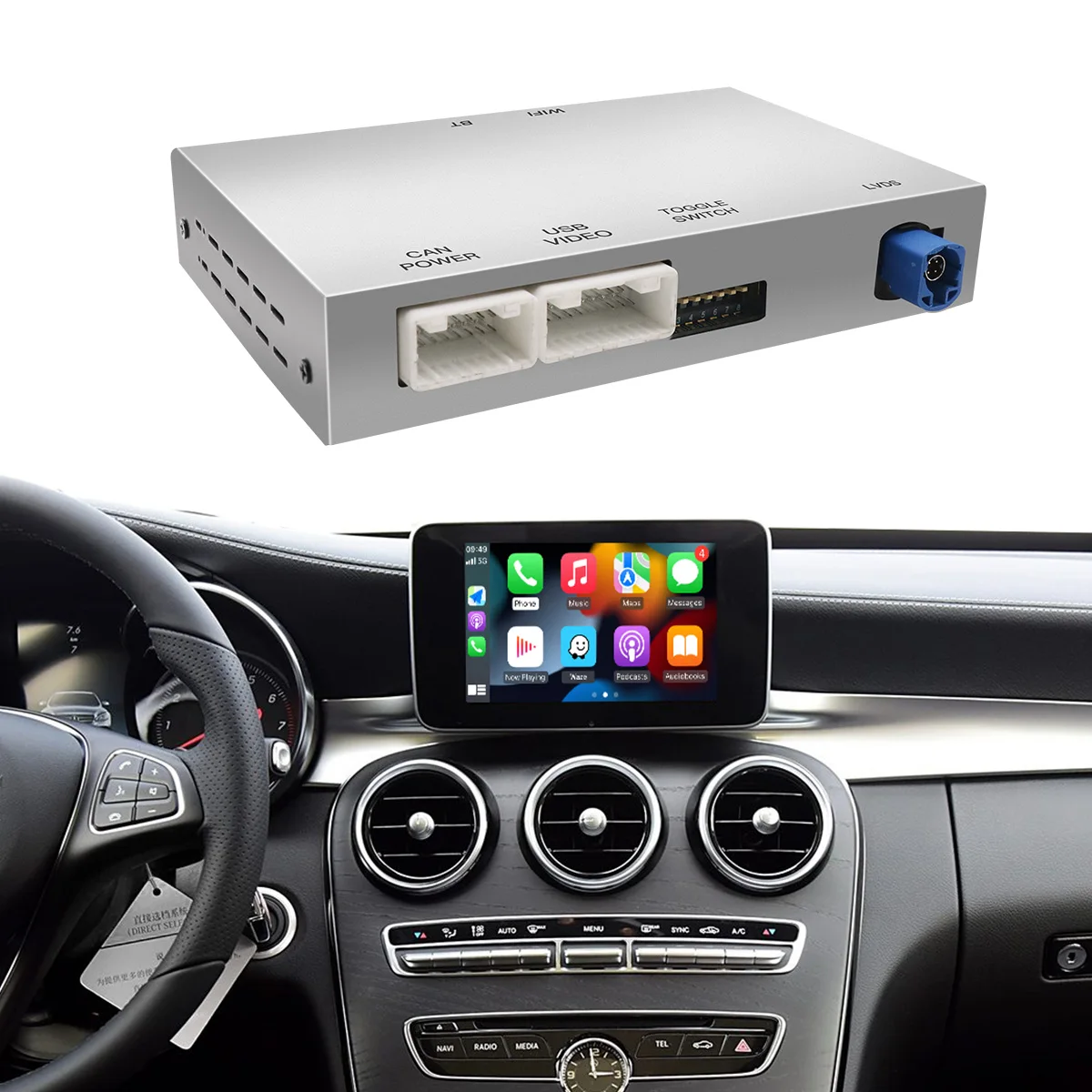 Multimedia  Carplay Video Interface Android Auto For Mercedes W204 X204 W177 W166 Ntg 4.5 4.7 Wireless Airplay