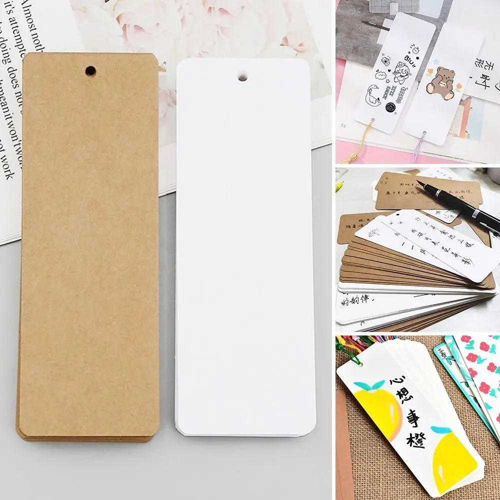 30Pcs/set Creative Rectangle Bookmarks Classical Kraft Paper Book Page Clips DIY Stationery Separator Pages Tags