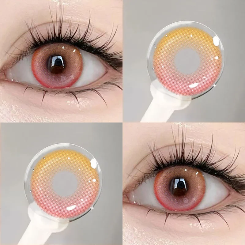 Natural Color Lens Eyes 2pcs Yearly Color Contact Lenses For Eyes Beauty Red Fashion Large Diameter Animation Lens Cosmetics