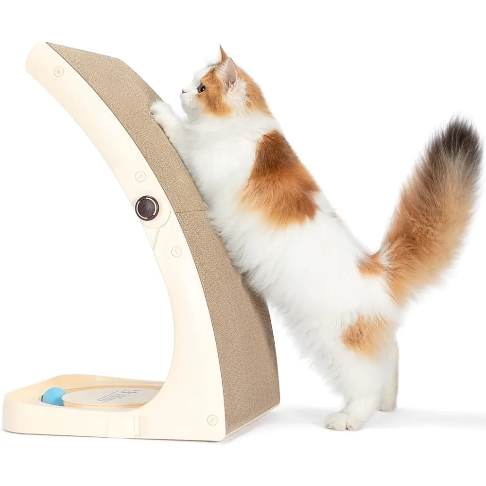 UniBlissy Cat Scratcher, Premium Pad Solid Frosted Frame Turntable Toy, Vertical Curved  Indoor Cats, Replaceable Cat Scratching