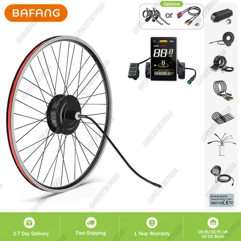 Bafang-Kit de motorisation de vélo électrique, 48V, 500W, moteur intégré dans le moyeu avant/arrière, sans balais, 20 à 29 pouces, 700C