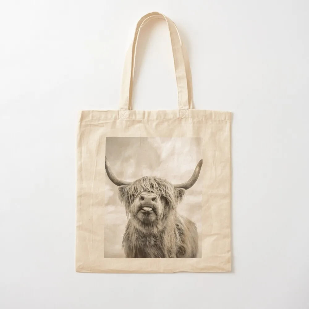 

Cheeky Highland Cow Tote Bag canvas bags cute pouch bag tote custom Tote