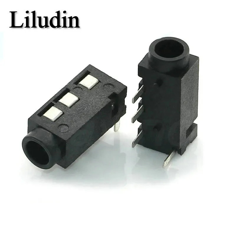 10Pcs 3.5MM Audio Jack Connector Through Holes PCB Horizontal 4 Contact 4 Conductor Right Angle No Internal Switch 4 Pole 10Pc