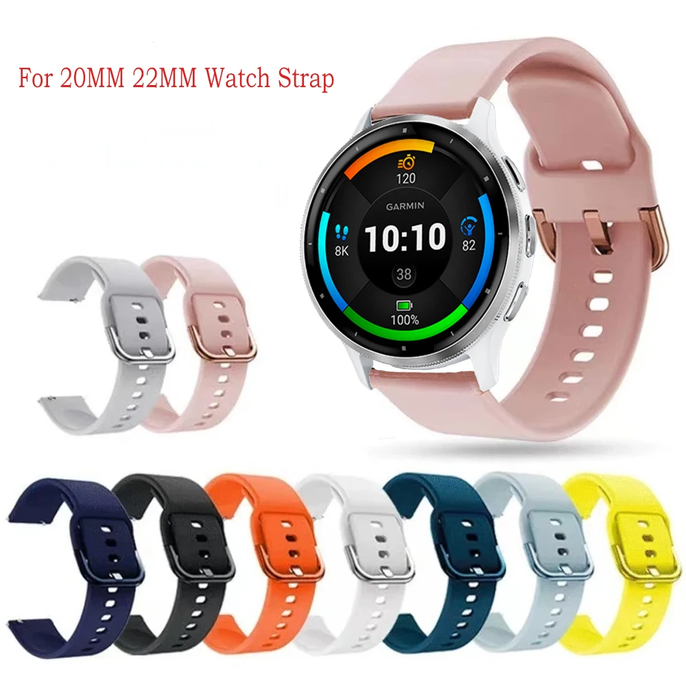 Huaweiウォッチ用の通気性シリコンストラップ,スポーツストラップ,Garmin venu3 2 965 265 165,huawei gt5 4,samsung galaxy 7,20mm, 22mm