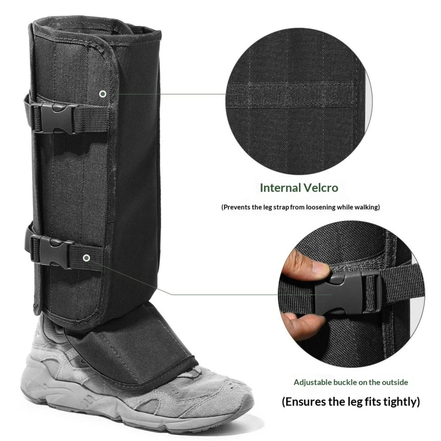 Professional Snake Proof Gaiters Waterproof Leg Guards for Hiking & Hunting Adjustable Protective Gear for Men Women in Outdoor