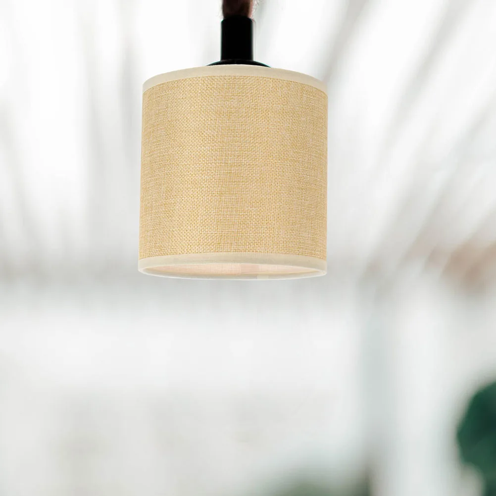 

Simple Linen Lampshade Sturdy Table Lamp Cover for Hotel Library Ceiling Pendant Use Wear-Resistant Modern Style Light Shade