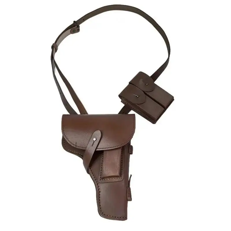 54 حافظة مسدس كروس مزدوجة من جلد البقر الأصفر لجمع دعائم أداء طاقم السينما والتلفزيون #4