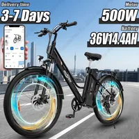 OT18 Electric Bicycle 500W Powerful Motor 36V14.4AH Removable Battery Aldult Two Seat Electric Bike 26 Inch TIre  Fashion E-bike