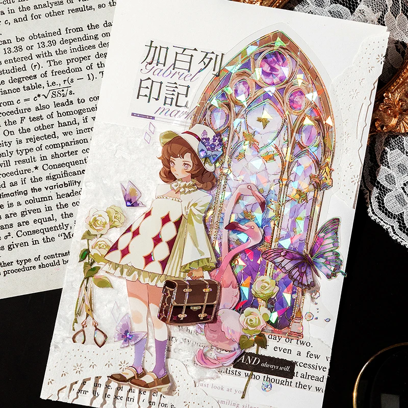 10 sztuk PET Laser Scrapbooking dekoracyjne naklejki opakowanie materiał idealny do kolażu Journaling Craft materiały dla majsterkowiczów — zdjęcie 7