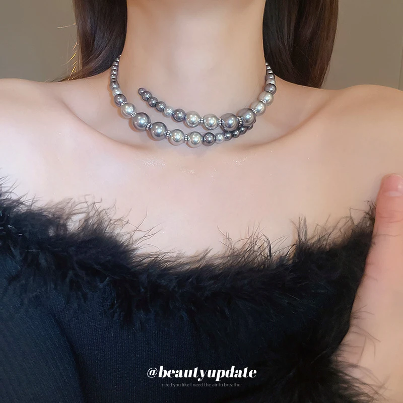 French Artificial Pearl Collar Niche Fashion High-end Feel Necklace Collarbone Chain Versatile Light Luxury Temperament Accessor