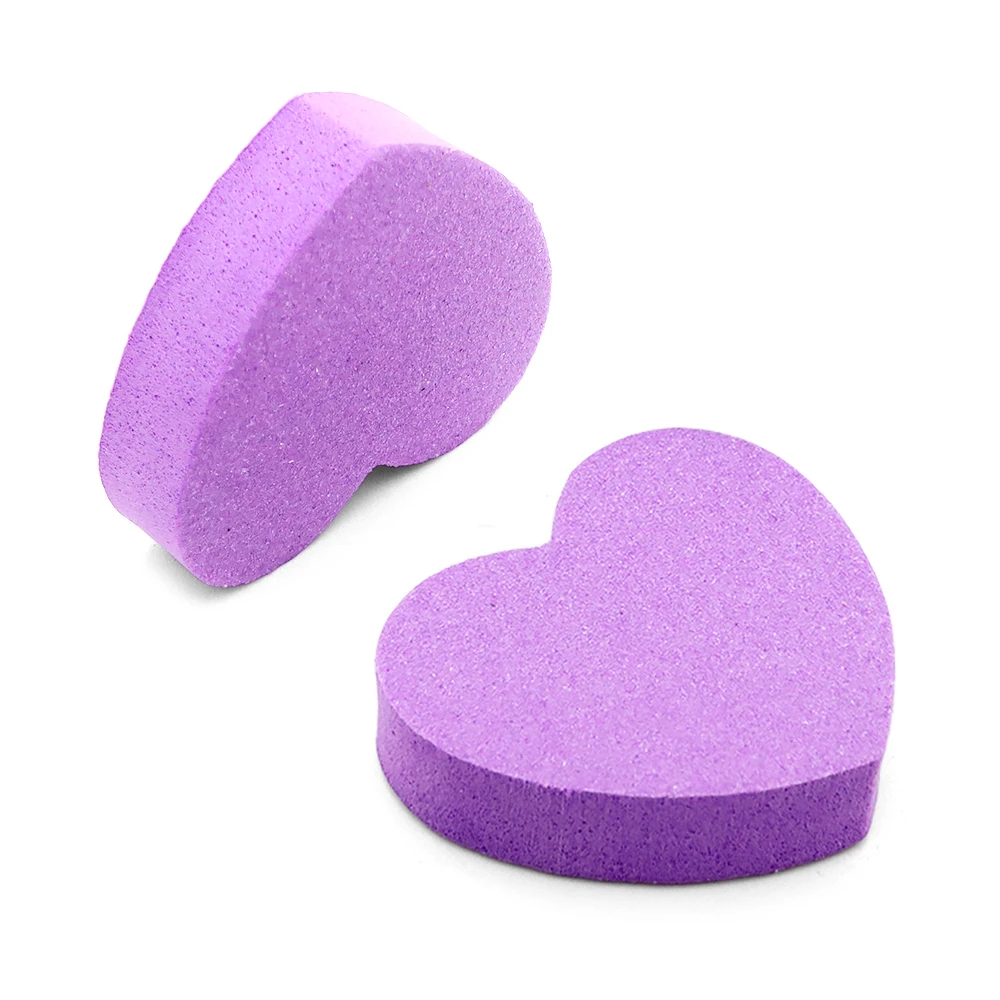 500Pcs Portable Mini Heart Nail Files Buffer Block 100/180 Grit Sandpaper Sponge Nails Art File Sanding Nails Accessories Tools