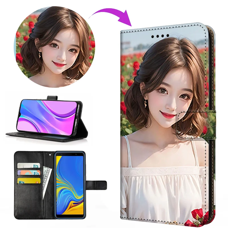 Custom Picture Leather Case For Motorola Moto Edge 60 Pro 70 Moto G67 G57 G06 G56 G86 G04S E7 E6 G24 G15 G17 Flip Wallet Cover