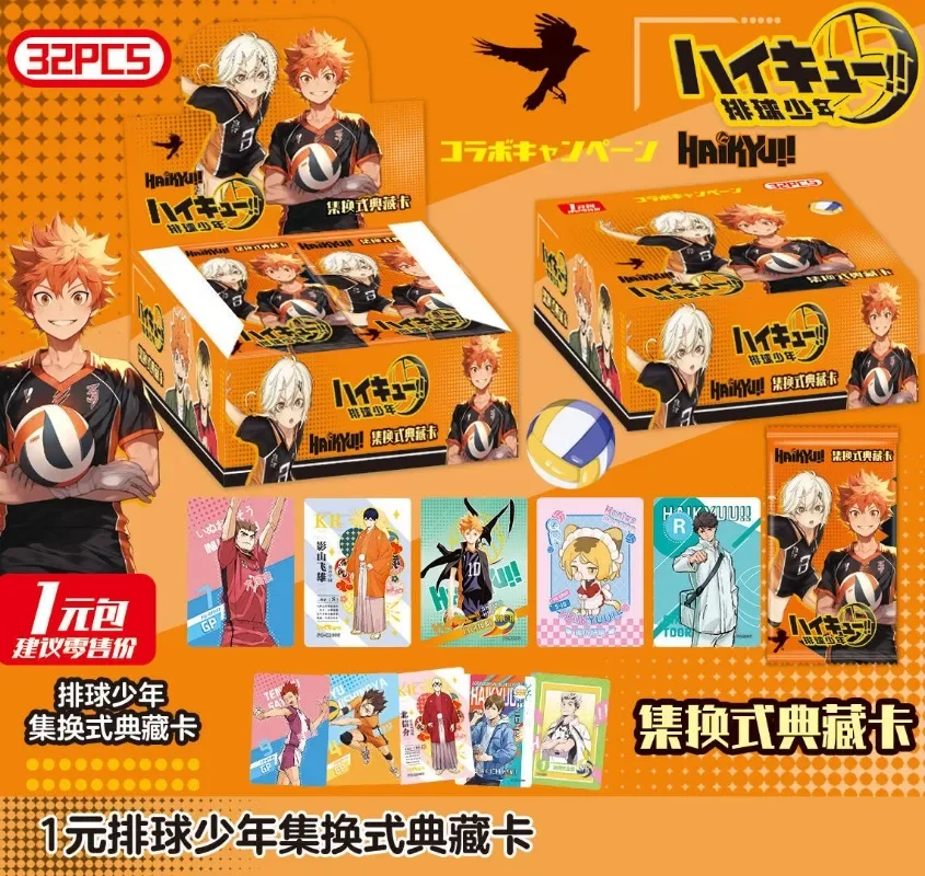 New Haikyuu Booster Box Cards Hinata Shoyo Kageyama Tobio Tsukishima Hotaru LR GMR Anime Character Collection Cards Toys Gifts