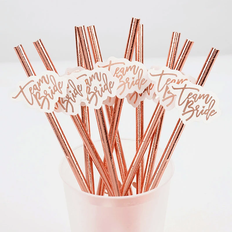 10/20Pcs Team Bride Drinking Paper Straws for Wedding Bridal Shower Decoration Bachelorette Hen Party Supplies Bride to be Gift