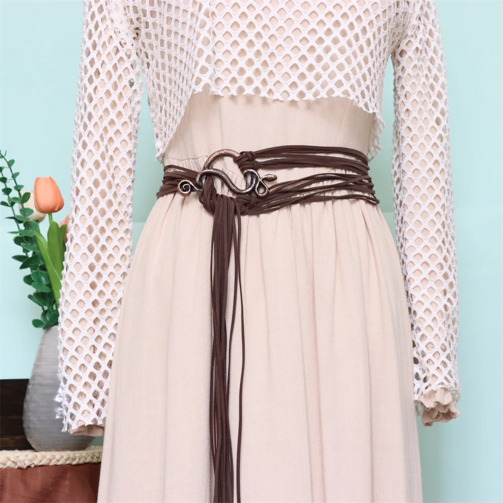 شرابة عصر النهضة في العصور الوسطى، حزام خصر طويل للنساء، سلسلة كروس ساحرة، حزام إكسسوارات تزيين الفايكنج