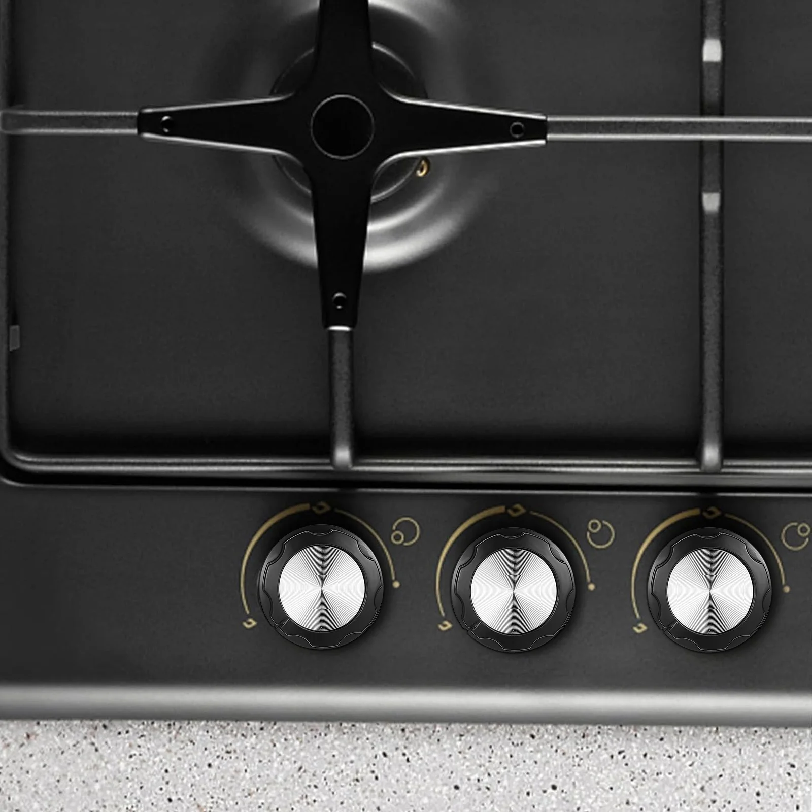 

4Pcs Universal Stove Knobs Replacements Quick Install Compatible Gas Electric Stove Top Burner Control Button Burner Knobs