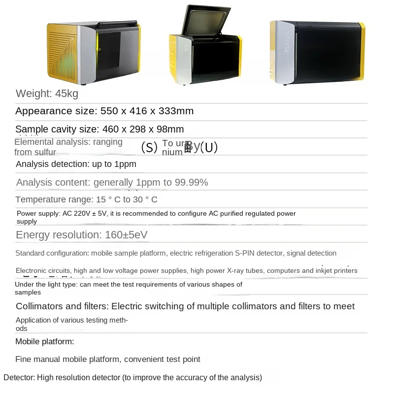 Desktop-Metallzusammensetzung, qualitative Analyse, Röntgen-Fluoreszenzspektrometer
