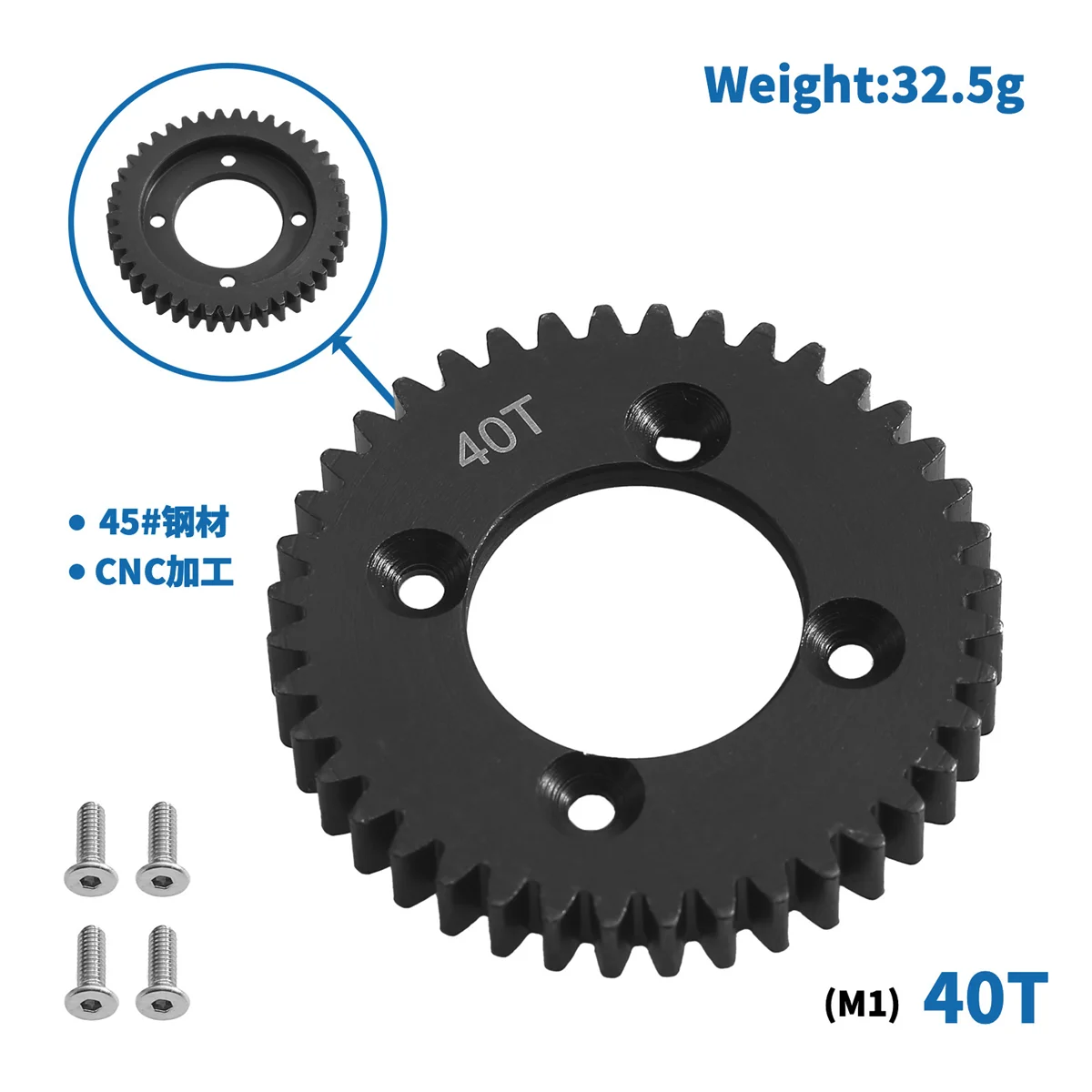 AAM-For 1/10 LASERNUT TENACITY ULTRA 4 ROCK TACER 40T Hardened Steel Main Gear Inside the