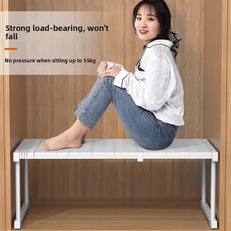 

Expandable Closet Partition elf Storage Organizer Ra Multi-Purpose Mobile No-Drilling Carbon Steel und- Mounted