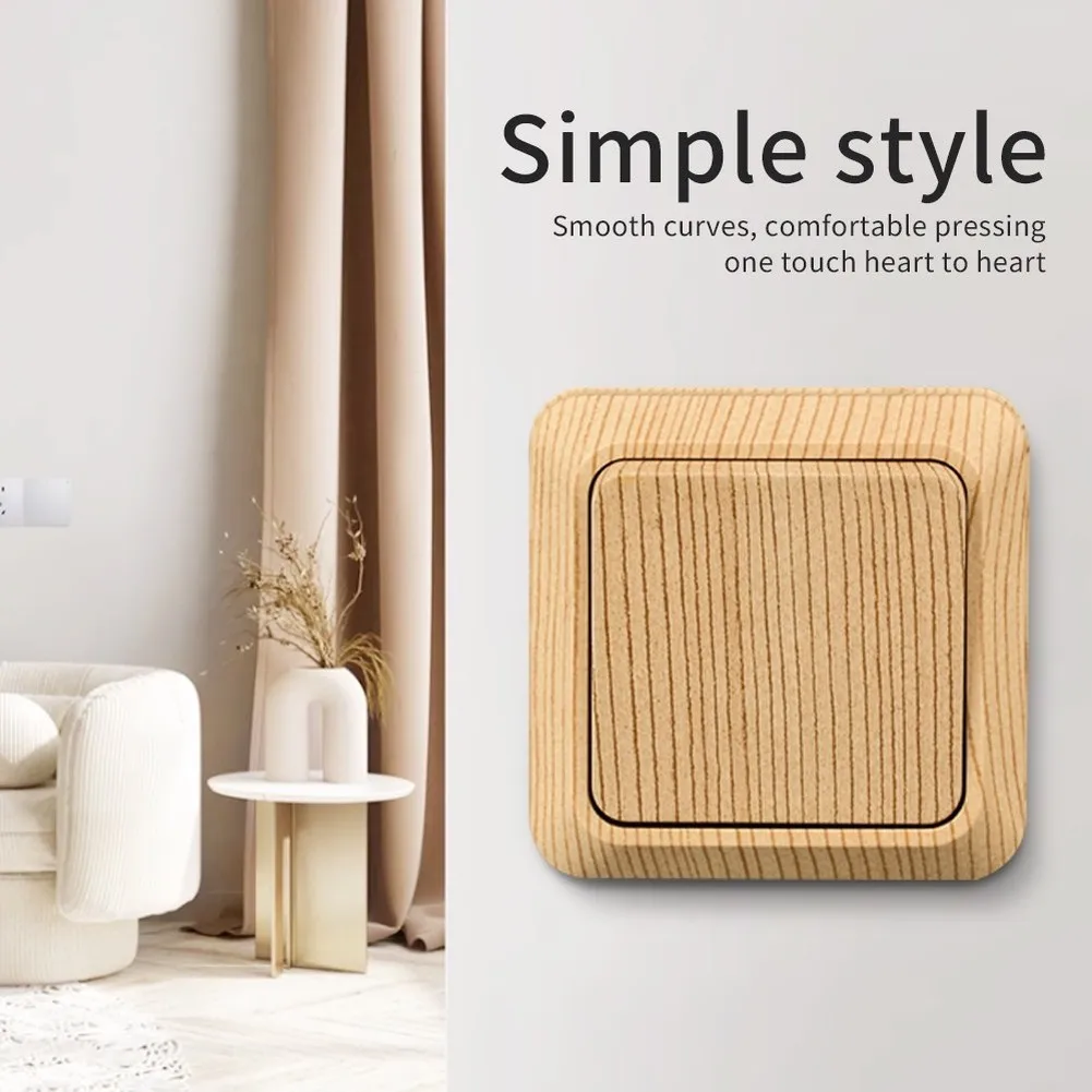 250 for v AC 16 A For Surface Mount Wall Socket for Indoor Use Constructed with Plastic and Finished in Wood Line Style