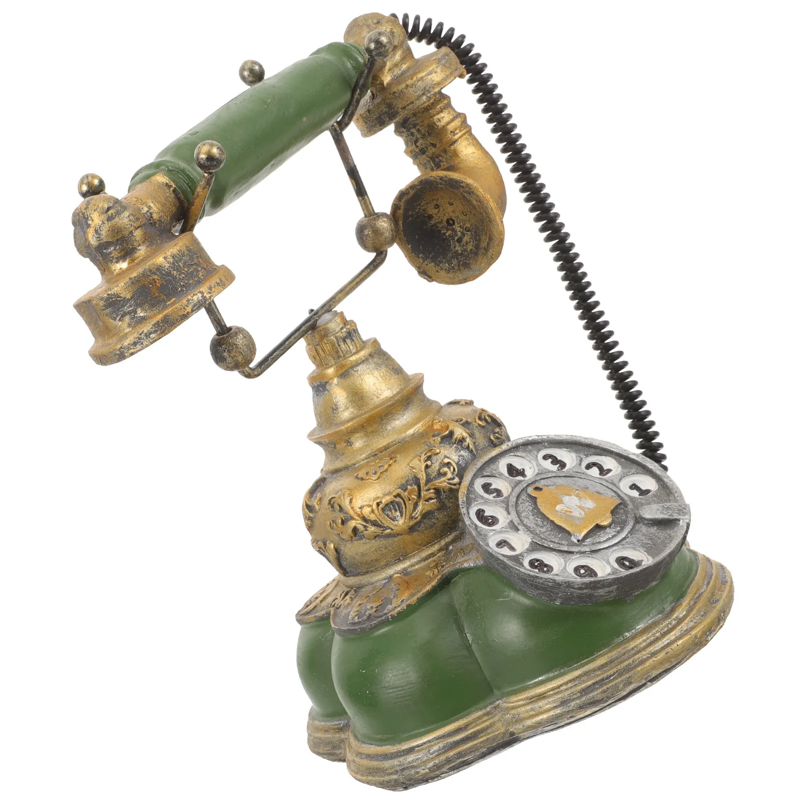 Retro Resin Telephone Desktop Decor Vintage Corded Classic Rotary Phone Home Office Hotel Ornament Phone Accent view 6