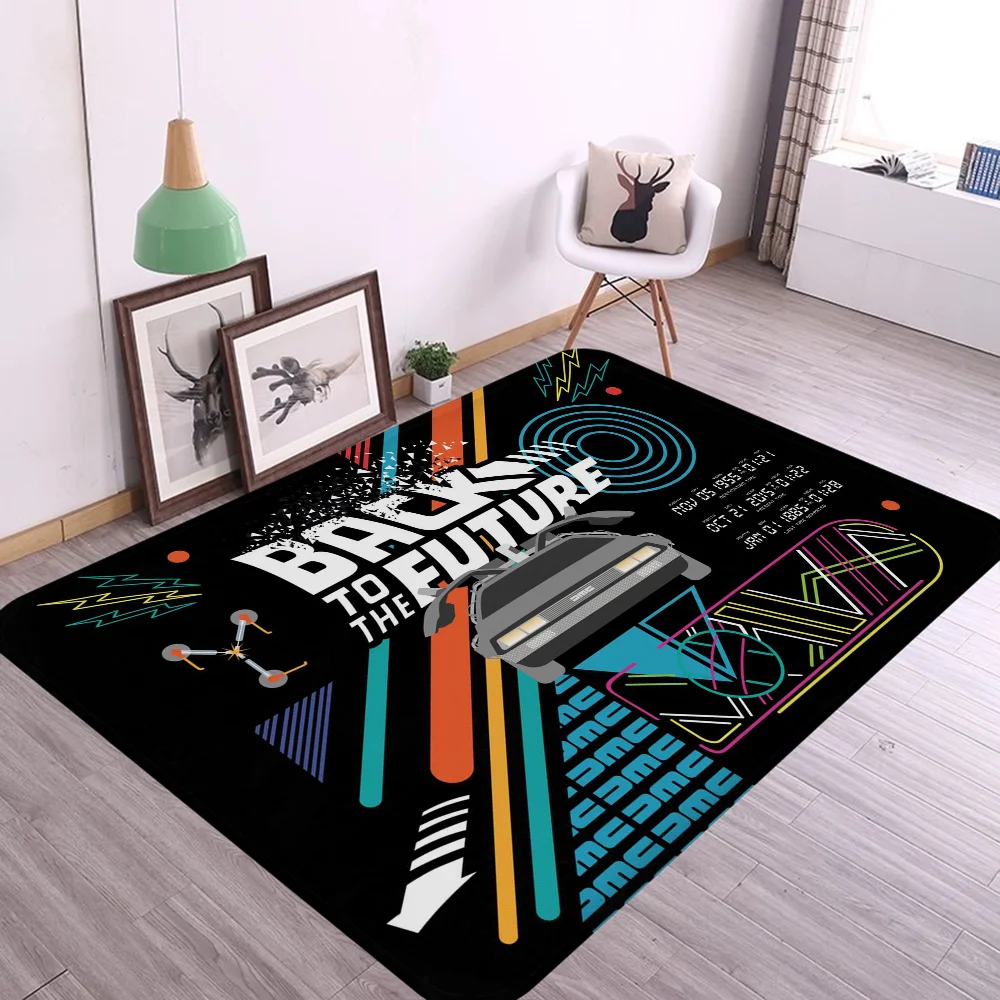 Back To The Future Long Rugs Cheaper Anti-slip Modern Living Room Balcony Printed Bedside Area Rugs
