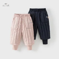 Dave Bella Children's Baby Pants 2024 New Winter Boys Girls Baby Fashion Casual Cute White Duck Down Kid Trousers Warm DB4242541