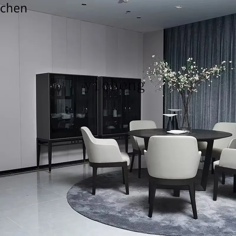 Minimalist Glass Wine Cabinet, Living Room High-end Wine Display Cabinet, Modern Minimalist Wall Side CabinetN8