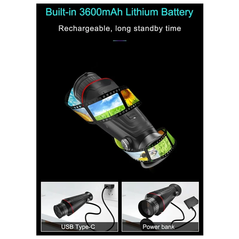 Новинка 4K HD портативный инфракрасный Монокуляр Регулируемый 36MP 8X цифровой зум цифровое ночное видение Охота ABS 1 комплект