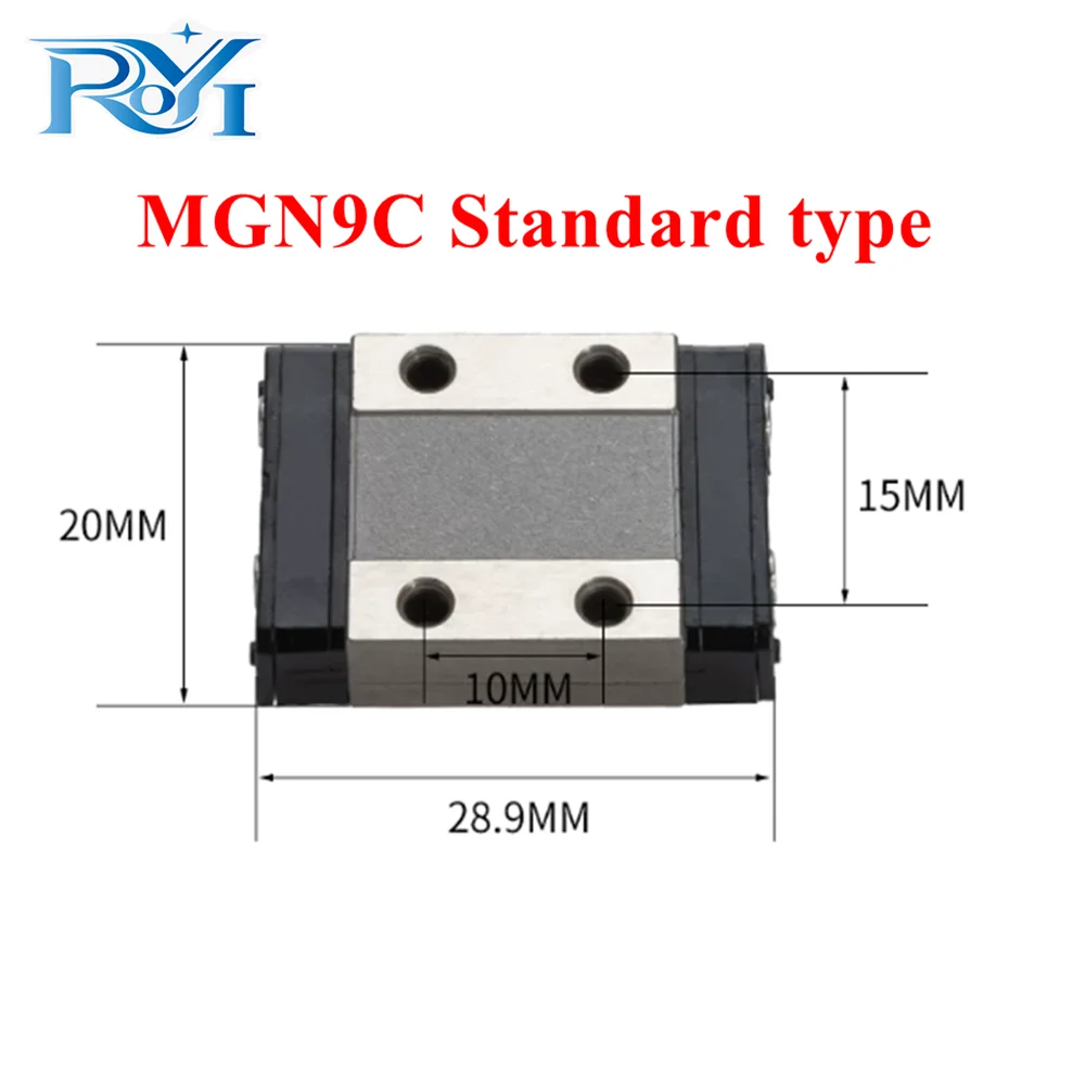 MGN9C MGN9H Miniature Linear Guide Rail Slide 1 Rail + 1 Carriage Block Length 50-580mm Precision Linear Slider for 3D Printer