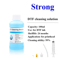 Newest 100ml strong DTF cleaning Liquid for Epson DX3 DX4 DX5 DX7 DX9 for Epson L1800 L805 L800 1390 I3200 DTF ink cleaning