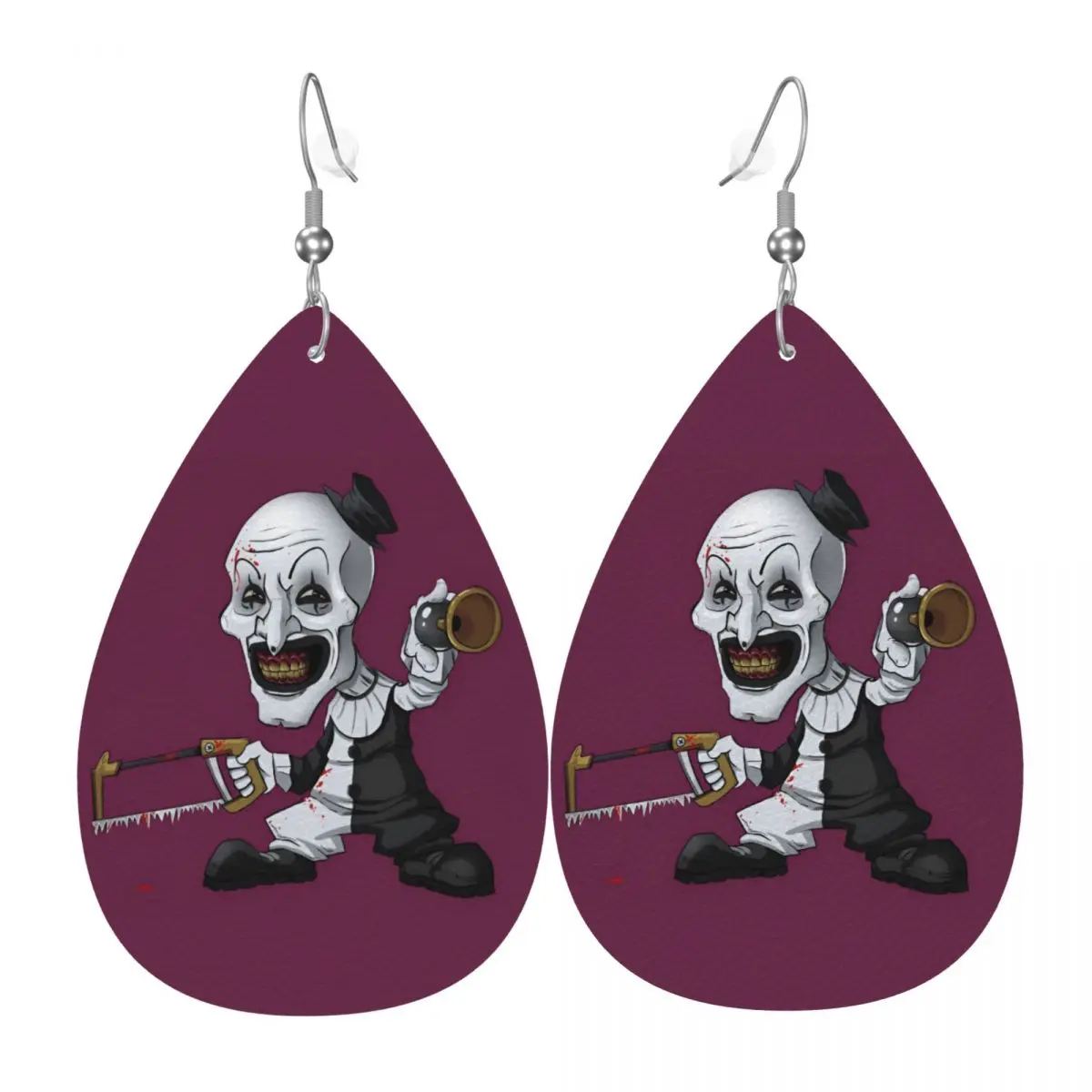 

Custom T-Terrifiers Horror Movie Dangle Drop Earrings Leather Earrings for Women Fashion For Party