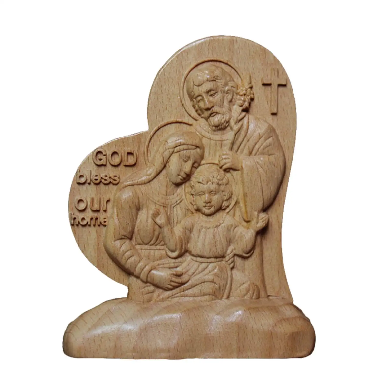 Holy Family Statue Jesus Mary Joseph Religious Figurine Tabletop Collection Catholic Decoration for Cabinet Living Room Party