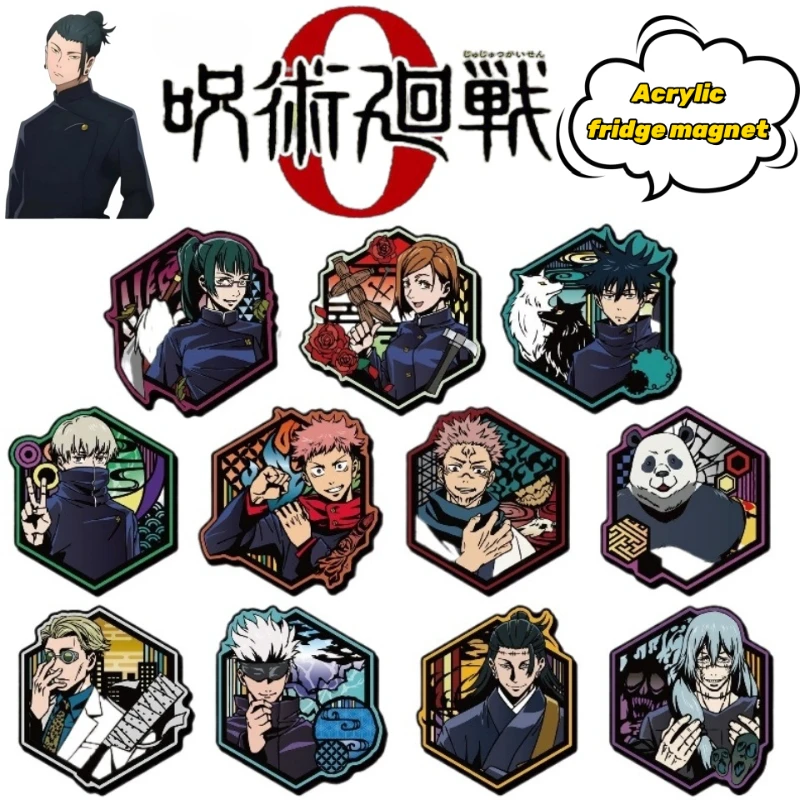 

Магнит на холодильник Jujutsu Kaisen с Годжо Сатору и Фушигуро Мегуми, креативный мультяшный акриловый магнит, персонализированное украшение для дома