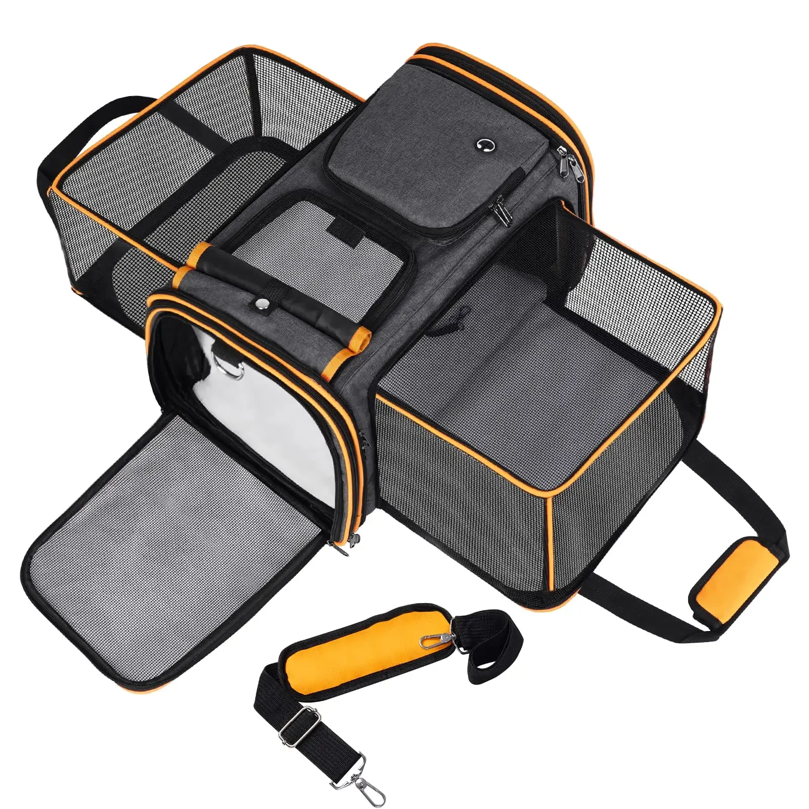 pour-grand-porte-chat-et-chien-extensible-reversible-avec-coussinet-polaire-et-poches-pour-chats-chains-jusqu'a-24-lb-transport-pour-animaux-de-compagnie-de-voyage