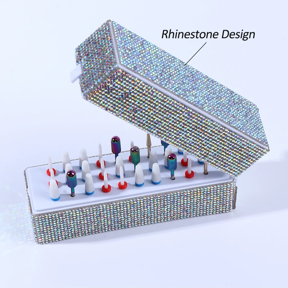 Caja de almacenamiento de brocas para uñas, 30 agujeros, soporte para fresa de manicura, soporte de exhibición para taladro de uñas, estante de exhibición, herramientas de accesorios para uñas