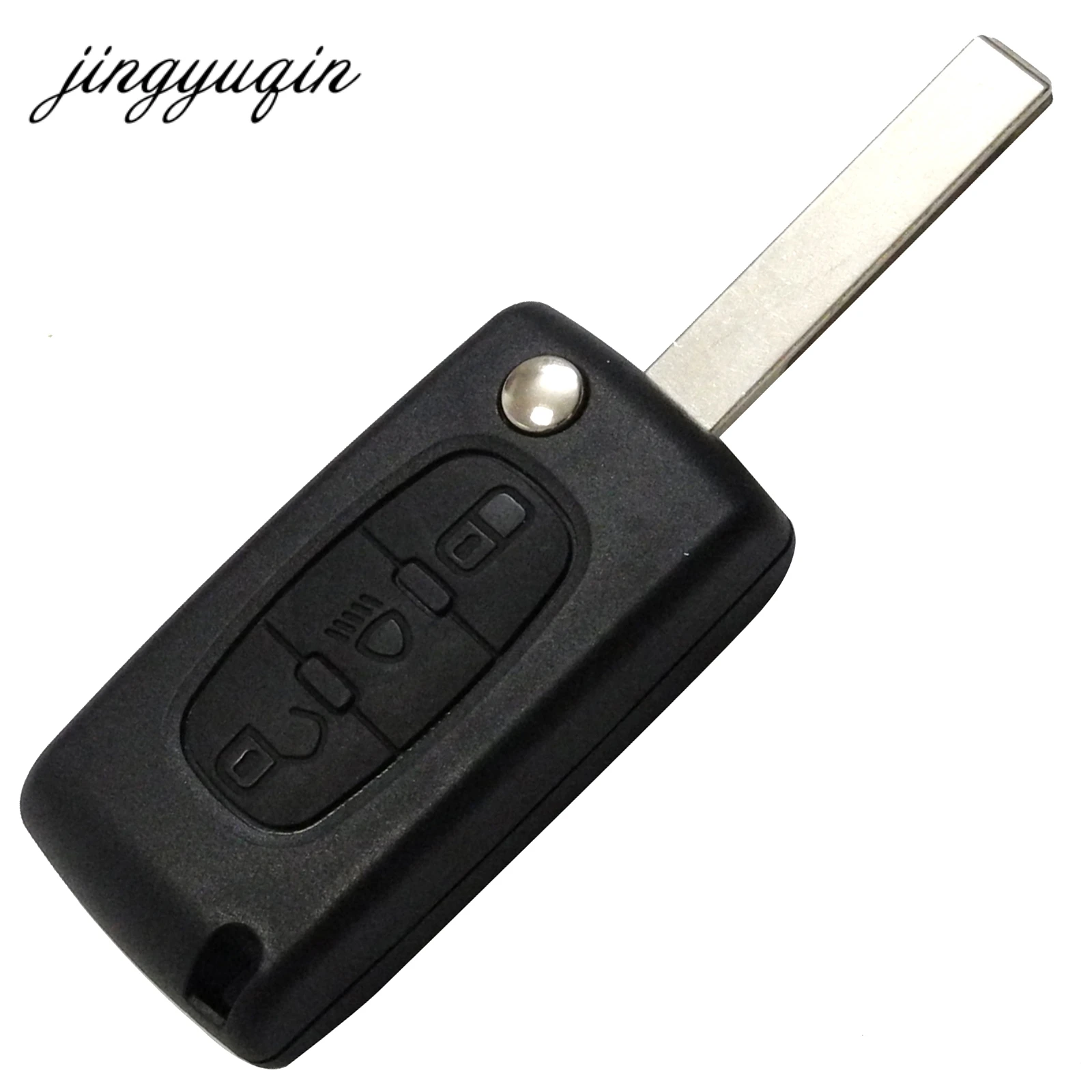 jingyuqin VA2/HCA Blade Fob Shell dla PEUGEOT 207 406 307 308 408 107 Partner 306 407 Flip Car Key Case 3 Button Ce0523 Ce0536